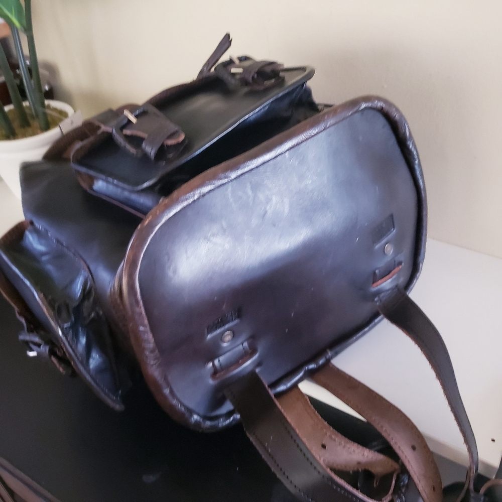 Handcrafted Tooled Leather Backpack - O/S Made In MEXICO - Picture 10 of 15